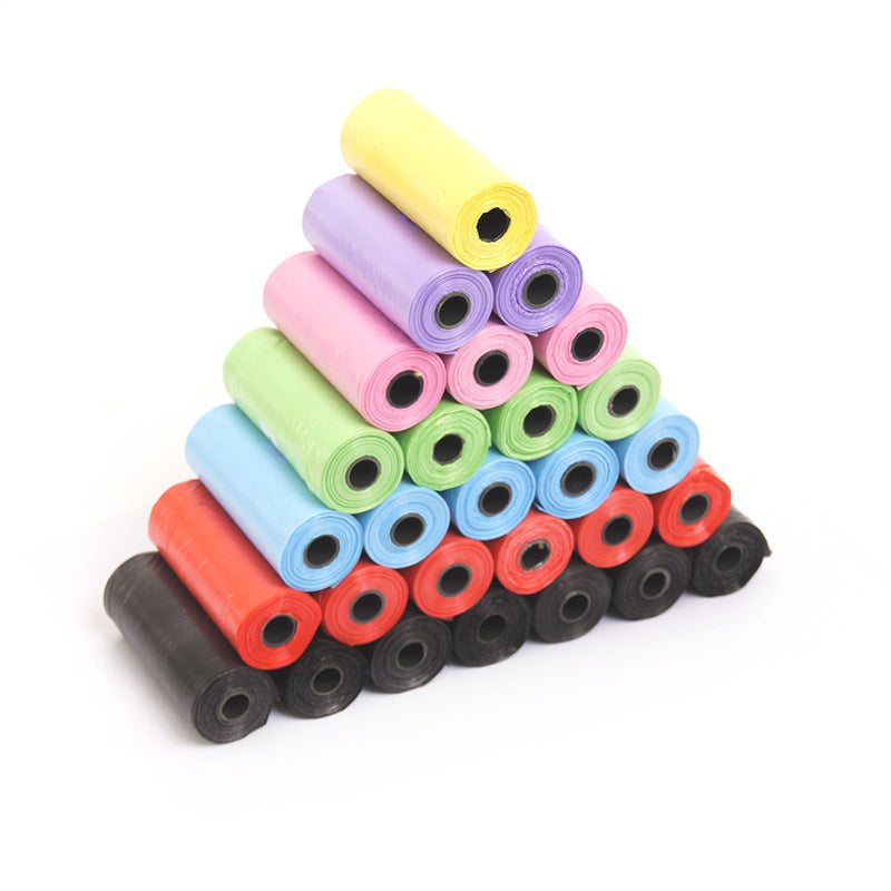 Pet poop bag solid color printed pet garbage bag clean poop bag dog walking portable poop bag