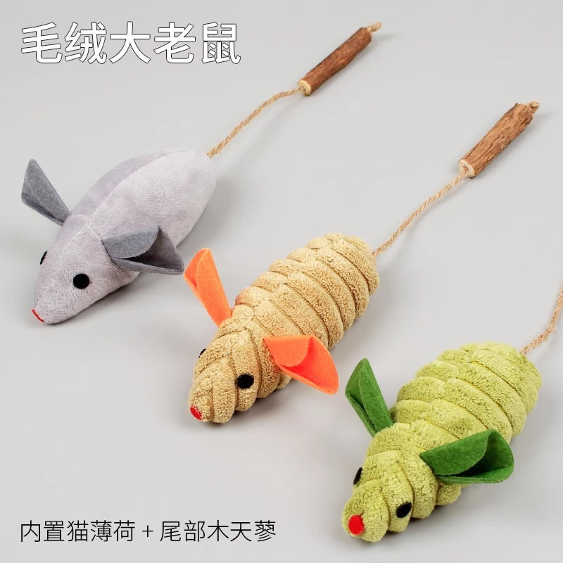Catnip plush toy pet cat teeth chewing wood Tianjiao small mouse kitten boredom toy