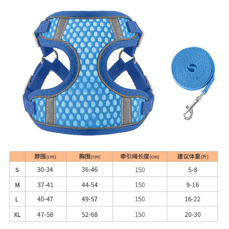 Pet leash, dog harness for outdoor use, pet clothes, dog leash, half-pack cat leash