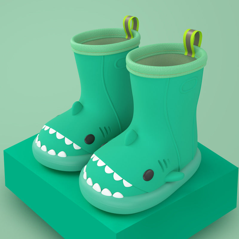 Cartoon shark children's rain boots girls baby non-slip rain boots children's cute water shoes waterproof children's rubber shoes