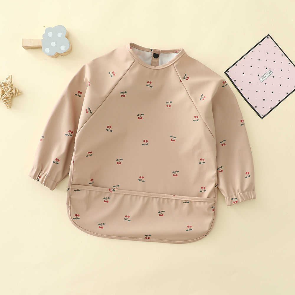 Danish children's waterproof anti-clothing bib baby eating bib super soft waterproof baby rice pocket anti-dirty feeding