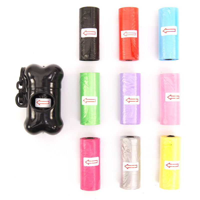 Pet poop bag solid color printed pet garbage bag clean poop bag dog walking portable poop bag