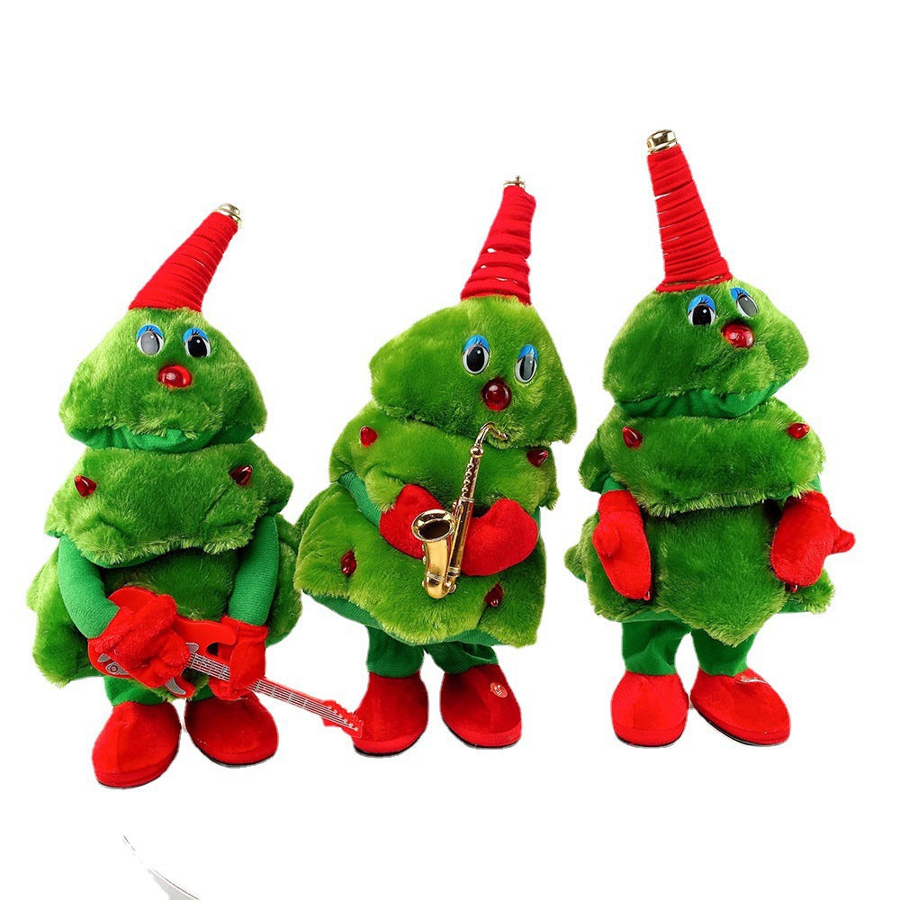 Singing and dancing Christmas tree electric swing plush Christmas toy luminous dancing Christmas tree Christmas Halloween