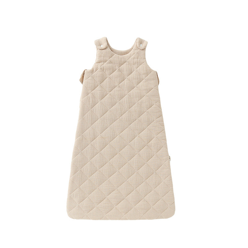 Baby Quilted Sleeping Bag Vest Style Autumn and Winter Thick Cotton Gauze Newborn Sleeping Bag Baby Anti-Kicking Quilt Breathable Soft