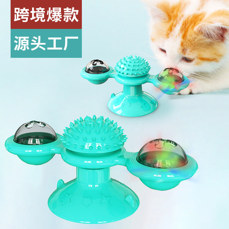 Pet supplies factory wholesale company new hot Amazon cat turntable mint toy spinning windmill