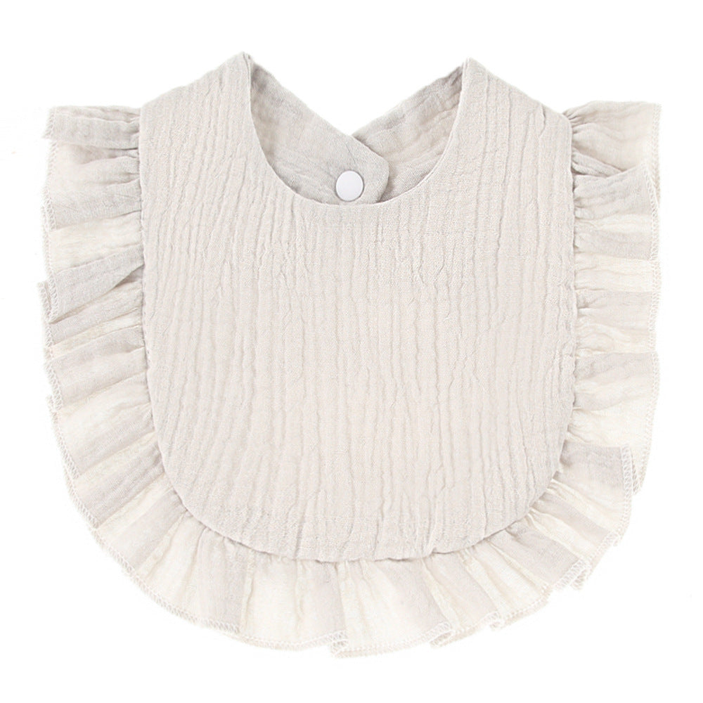 New baby bibs with ruffles Children's baby pure cotton gauze lace bibs bibs bibs cross-border