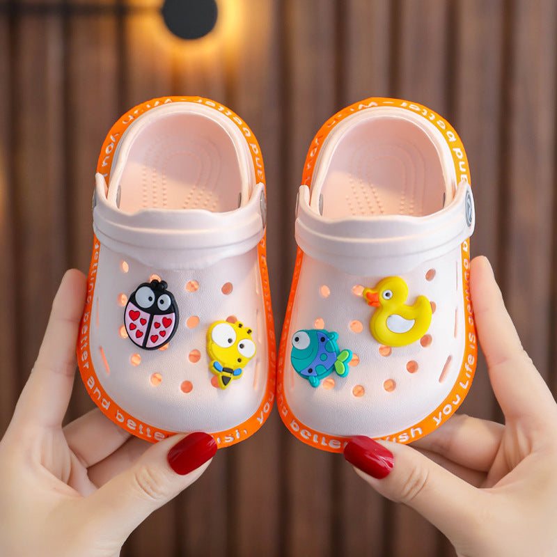 Children's slippers summer girls cute soft bottom non-slip children's sandals and slippers for children infants baby baby hole shoes boys