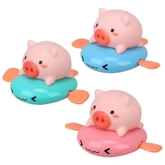 Douyin hot selling children's bathroom water swimming little penguin crab chain cool swim baby bath water toys