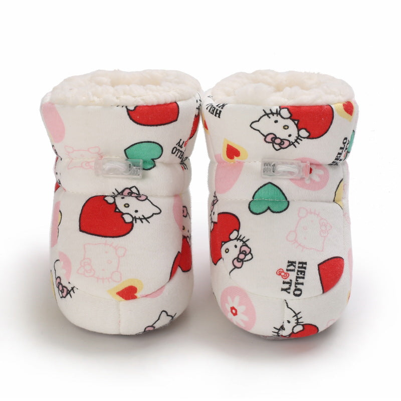 Winter 0-1 year old baby boots warm cute soft sole shoes