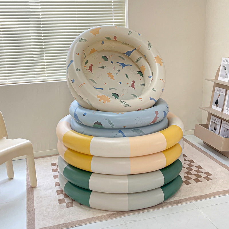 Wanmei ins Danish retro striped inflatable swimming pool baby dinosaur pool thickened home ocean ball pool