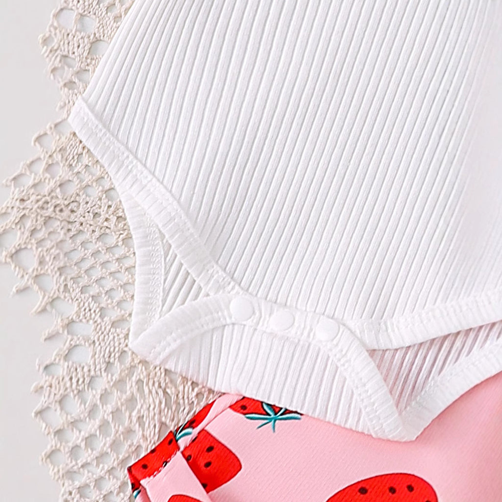 Foreign trade cross-border European and American summer baby girl suits infant and toddler flying sleeve short-sleeved romper printed overalls