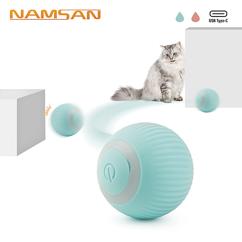Pet Supplies Cat Toy Ball USB Rechargeable Gravity Smart Rolling Ball Funny Catnip Self-Hey Toy Ball