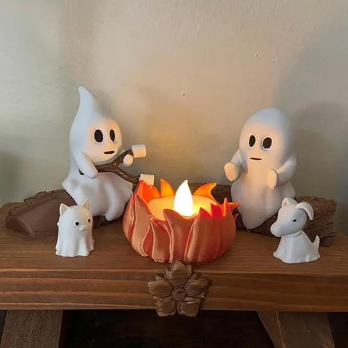 Cross-border new ghost bonfire party night light resin craft Halloween festival atmosphere decoration ornaments