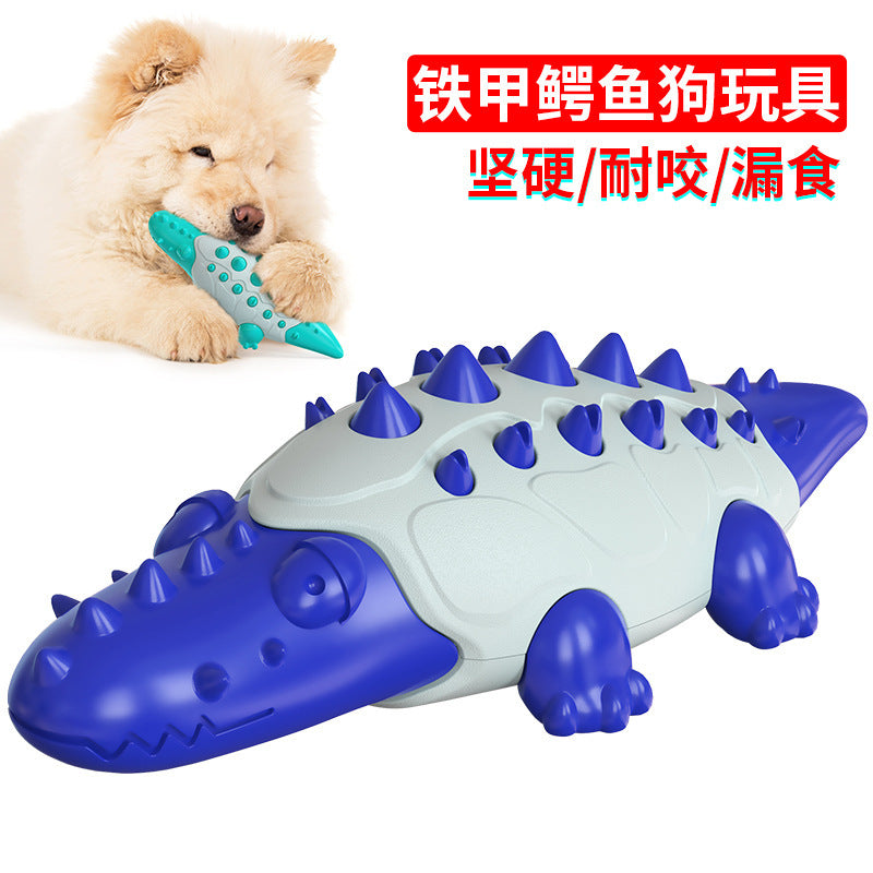 Amazon crocodile dog toy chewing bite leaking ball dog with molar tooth cleaning stick chewing dog toothbrush pet supplies