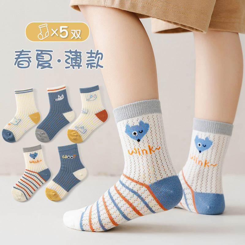 25 new summer a-type children's spring and summer thin boys and girls fashionable socks baby newborn baby socks