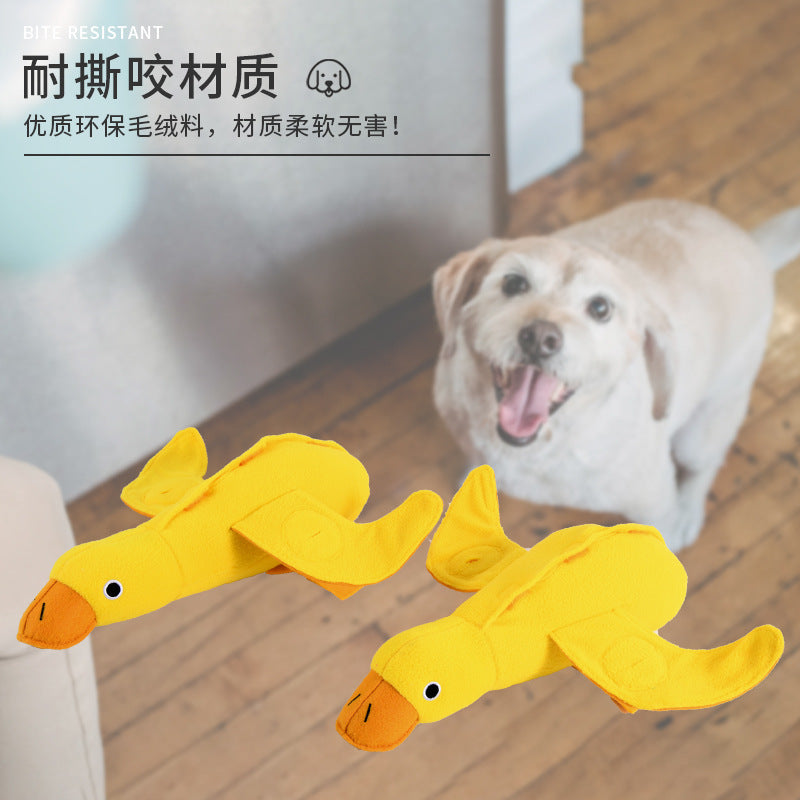 Dog vocalizing pet plush toy duck doll training play sniffing and molaring pet supplies food leakage toy
