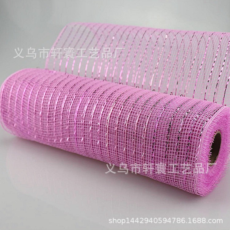 Flower packaging network Amazon Christmas ribbons mesh plastic multiple gold wire mesh Halloween Easter