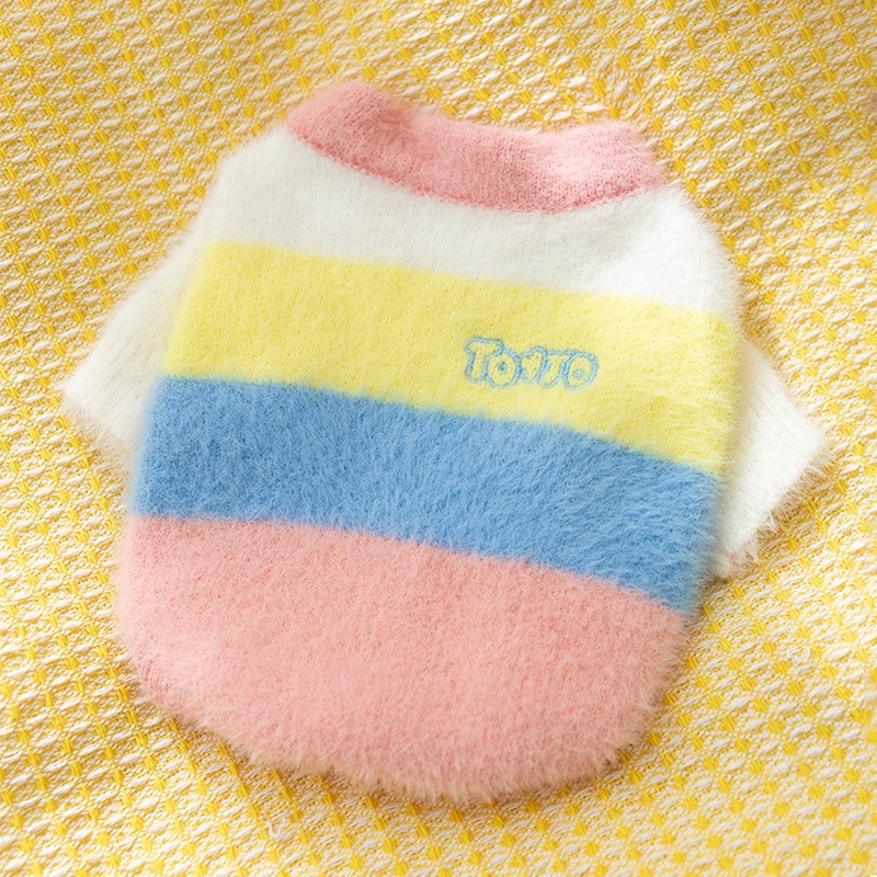 Spring and Autumn Pet Sweater Warm Small and Medium Puppies Teddy Bichon Pomeranian Knitted Cardigan Cat Dog Clothes