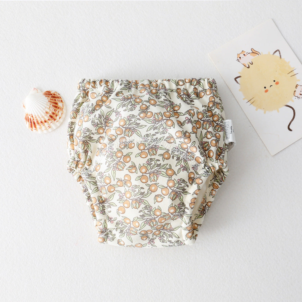 ins cartoon baby pee training pants pure cotton gauze diaper learning pants baby waterproof diaper pocket diaper pants