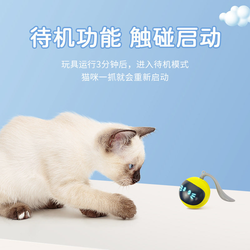 Cat Toy Electric Cat Ball Rechargeable Pet Magic Ball Automatic Intelligent Cat Teasing Stick Self-entertainment Kitten Toy