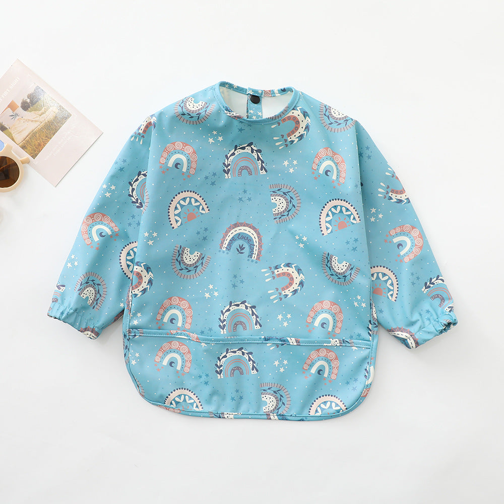 Danish children's waterproof anti-clothing bib baby eating bib super soft waterproof baby rice pocket anti-dirty feeding