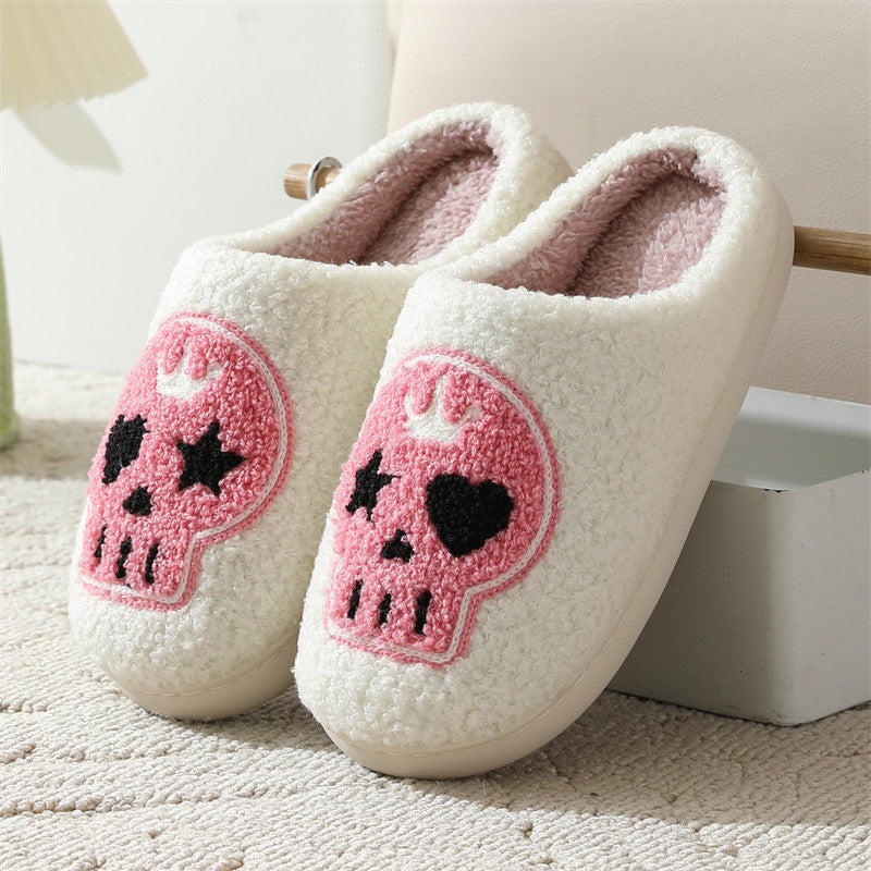 Halloween cross-border mushroom hot sale winter peach heart cotton slippers women wholesale indoor home rainbow plush warm slippers