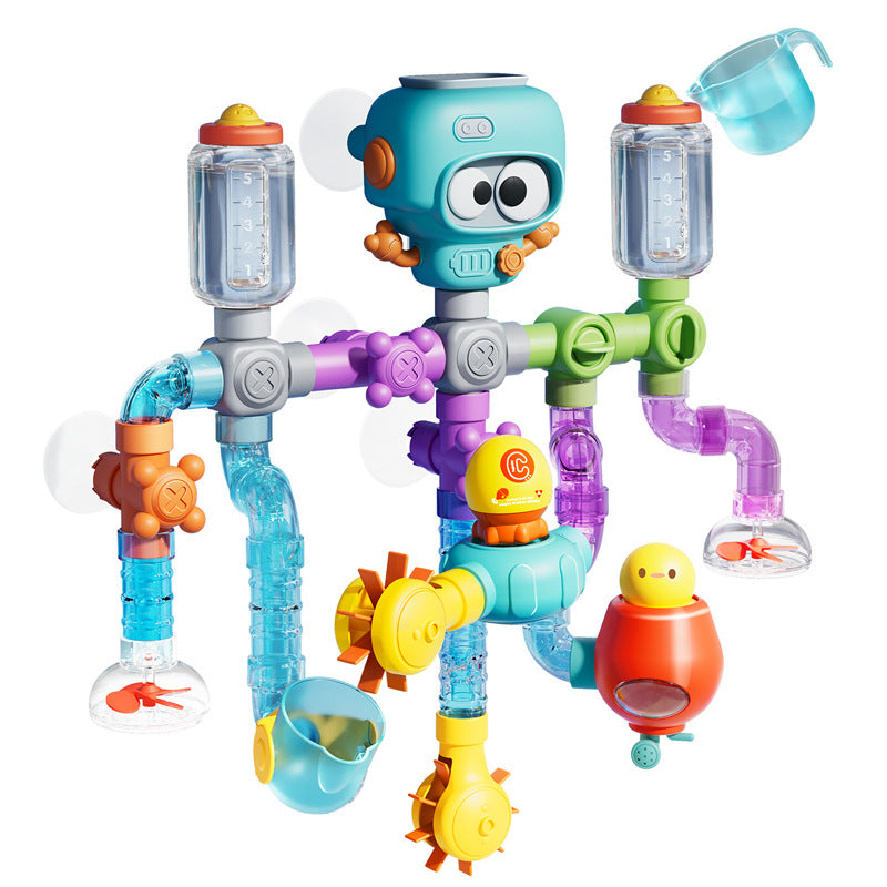 Children's baby water cannon pull-out water pump toy cartoon swimming pool bathroom shower beach water play parent-child game