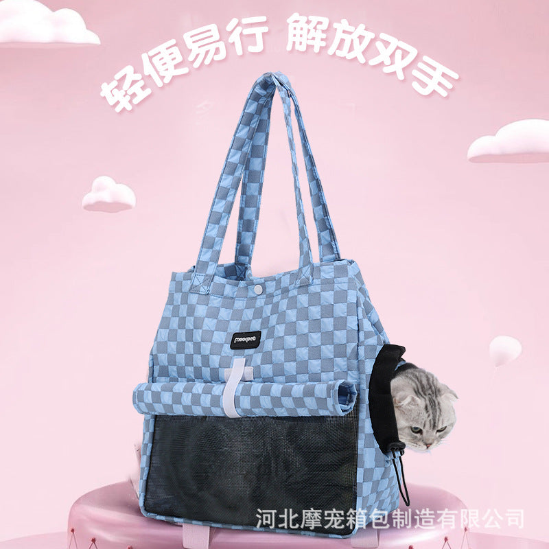 Manufacturers directly supply cat bag portable pet bag small hand-held one-shoulder outdoor breathable cat backpack with exposed head cat bag