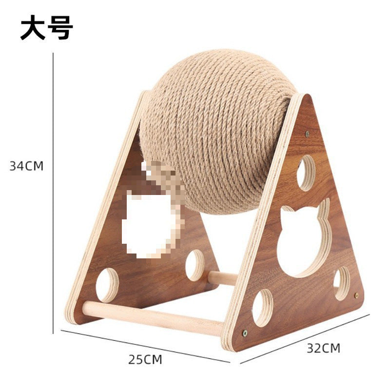 Cat scratching board cat toy wooden cat scratching ball rabbit claw sharpening hemp rope cat climbing frame durable cat scratching post pet supplies