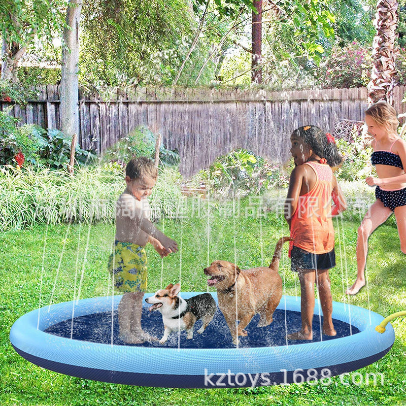 Foldable pet pool water spray pad water spray toy dog cat swimming pool outdoor water spray pad