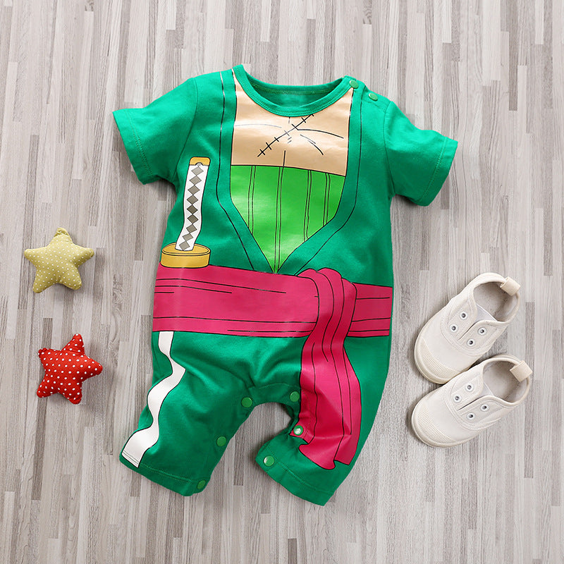 Baby Spring and Autumn Clothing Cotton Long Sleeve Harness Category A Outerwear Animation Themed Newborn Onesie Romper