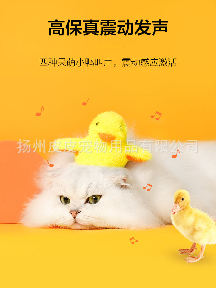 Electric cat toy gravity rush duck plush sound duck toy self-entertainment cat stick pet toy
