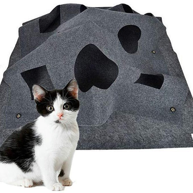 Pet cat hole blanket cat entertainment mat cat toy blanket cat play mat