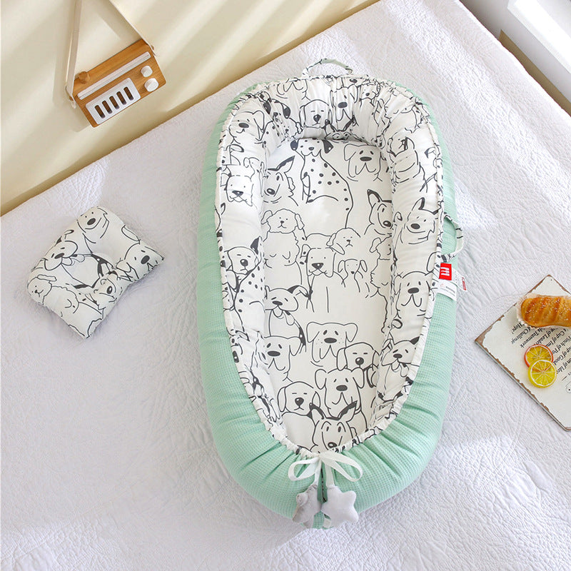Hemei honeycomb breathable detachable and washable portable baby bed mid-bed bionic baby nest baby pillow travel baby bed