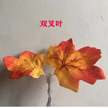 New Christmas LED light string pumpkin maple leaf light string battery box solar Halloween decoration light string