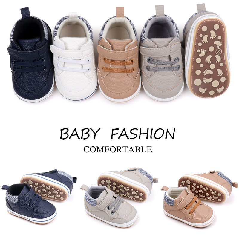 0-1 year old baby soft sole toddler shoes solid color Velcro baby casual sports shoes BNB3093