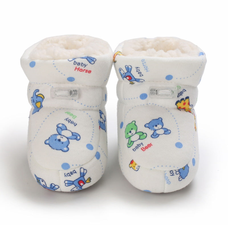 Winter 0-1 year old baby boots warm cute soft sole shoes