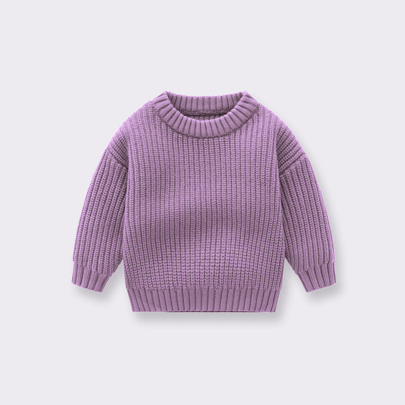 ins hot baby round neck sweater baby boy girl child autumn and winter loose knitted coat sweater