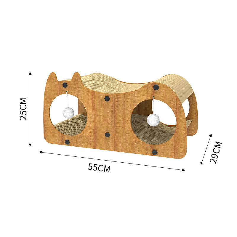 New cat scratching board cat bed integrated wear-resistant scratch-resistant vertical cat claw board cat tunnel toy pet supplies wholesale