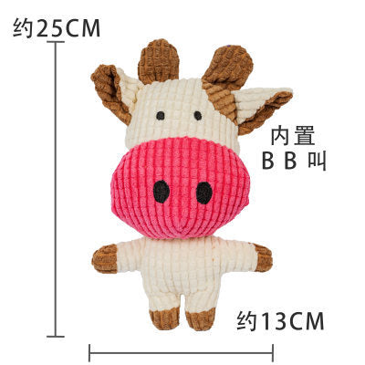 Plush Dog French Bulldog Bite-resistant Ball Rope Sounding Toy Fruit Cartoon Animal Cat Kitten Pet Supplies