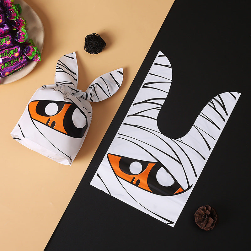 Cross-border Halloween packaging bags Amazon bunny ears snack bags baked biscuit bags gift bags pumpkin candy bags