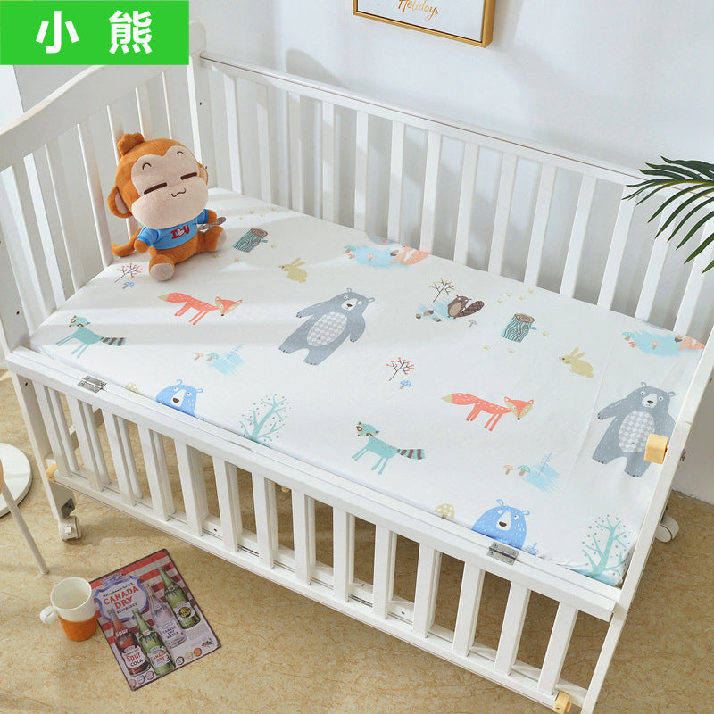 Foreign trade pure cotton crib bed sheet baby maternal and infant products ins children cartoon bed cover wholesale