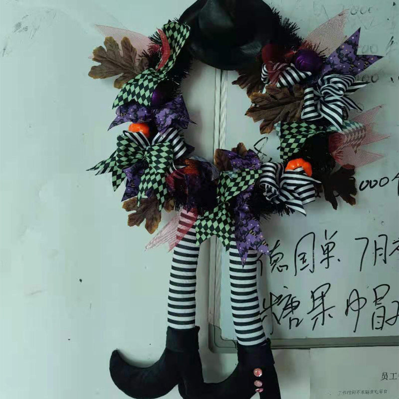 Halloween wreath2021 new cross-border new skull wreath door hanging wreath Halloween wreath pendant