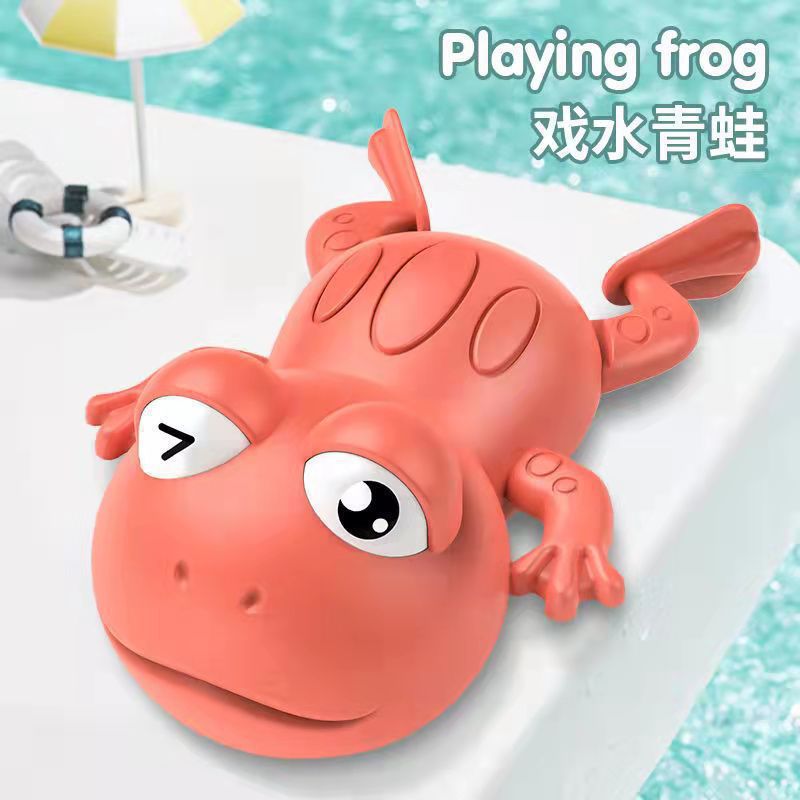 Douyin hot selling children's bathroom water swimming little penguin crab chain cool swim baby bath water toys