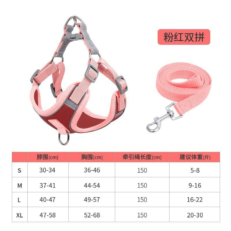 Pet leash, dog harness for outdoor use, pet clothes, dog leash, half-pack cat leash