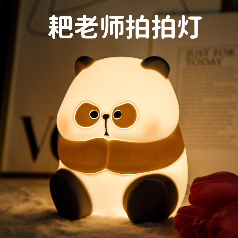Teacher Rake Paipai Lamp Internet celebrity giant panda night light silicone lamp night light creative gift to heal, cute and relieve stress
