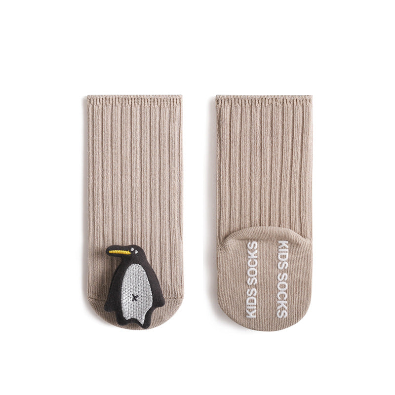 Newborn baby socks 2023 spring new baby socks cute cartoon doll boys and girls mid-tube cotton socks