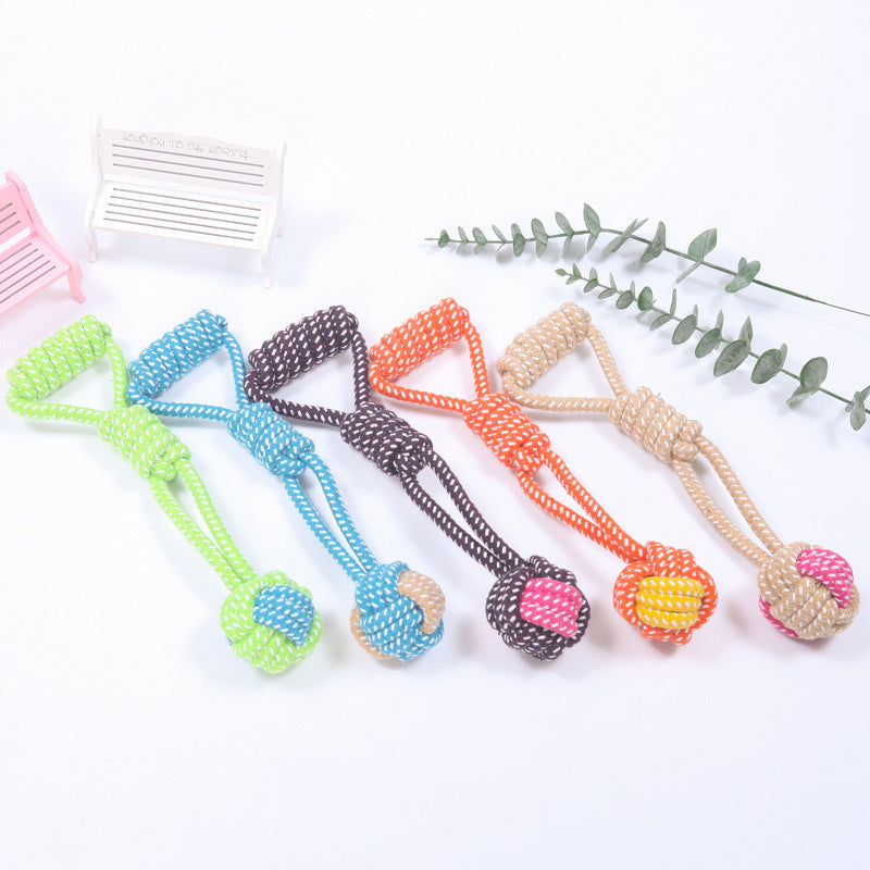 Factory direct sales of pet cotton rope toys, dog teething and chewing resistant toy ropes, hand-woven to relieve boredom and interactive toys