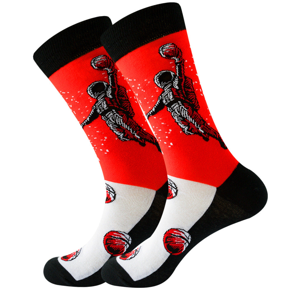 Original design Amazon autumn and winter animal socks astronaut men's socks geometric women's socks Halloween mid-calf socks