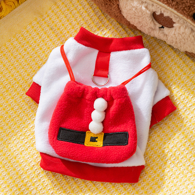 Puppy Autumn and Winter Christmas Elk Pet Sweater Cat Two-legged Knitted Sweater Warm Teddy Pet Clothes